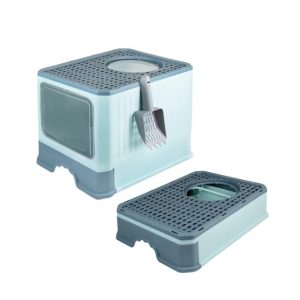 下進上出 可折疊封閉式 雙門貓砂盆